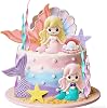 LaVenty Mermaid Tail Cake Topper Under the Sea Cake Decoration Seashell Cake Topper Mermaid Tail Cake Topper Mermaid Party Supplies