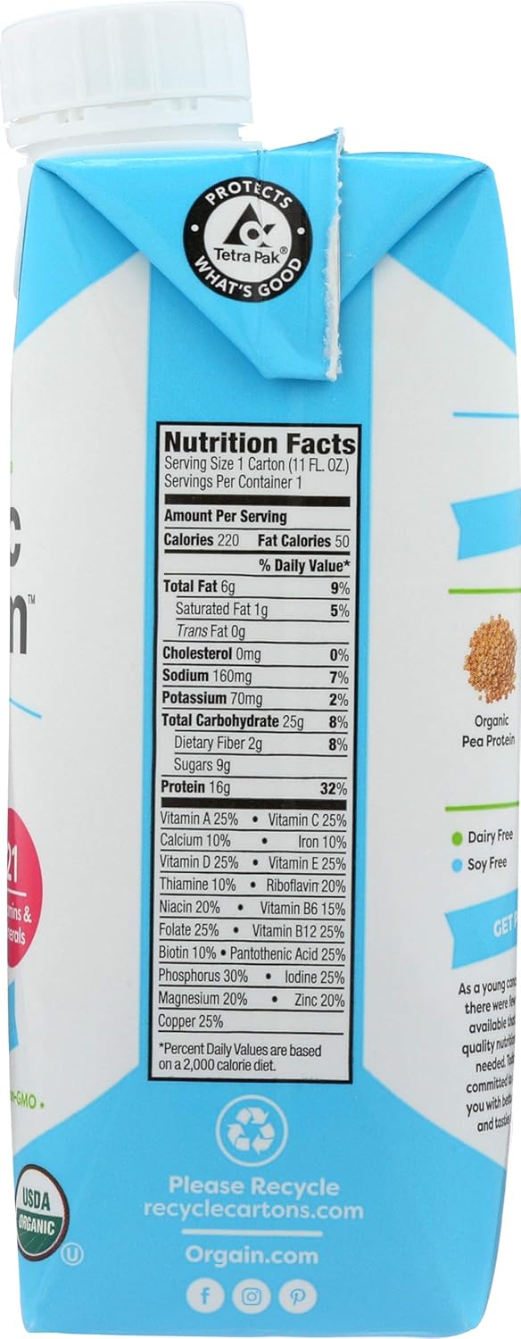 Orgain Sweet Vanilla Bean, Vegan 11 Fl Oz (Pack of 12)