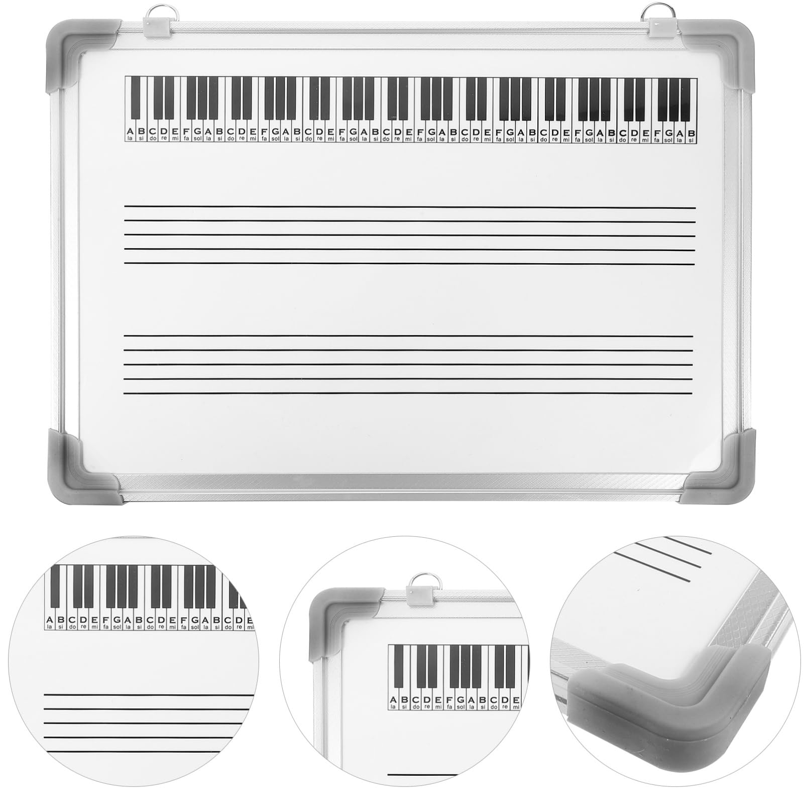 HOMSFOU Lavagna Musicale Cancellabile a Secco 17.32X12.01In Lavagnetta Bianca Con Pentagramma Per Istruzione Musicale Casa Studio Scuola Strumenti Educativi