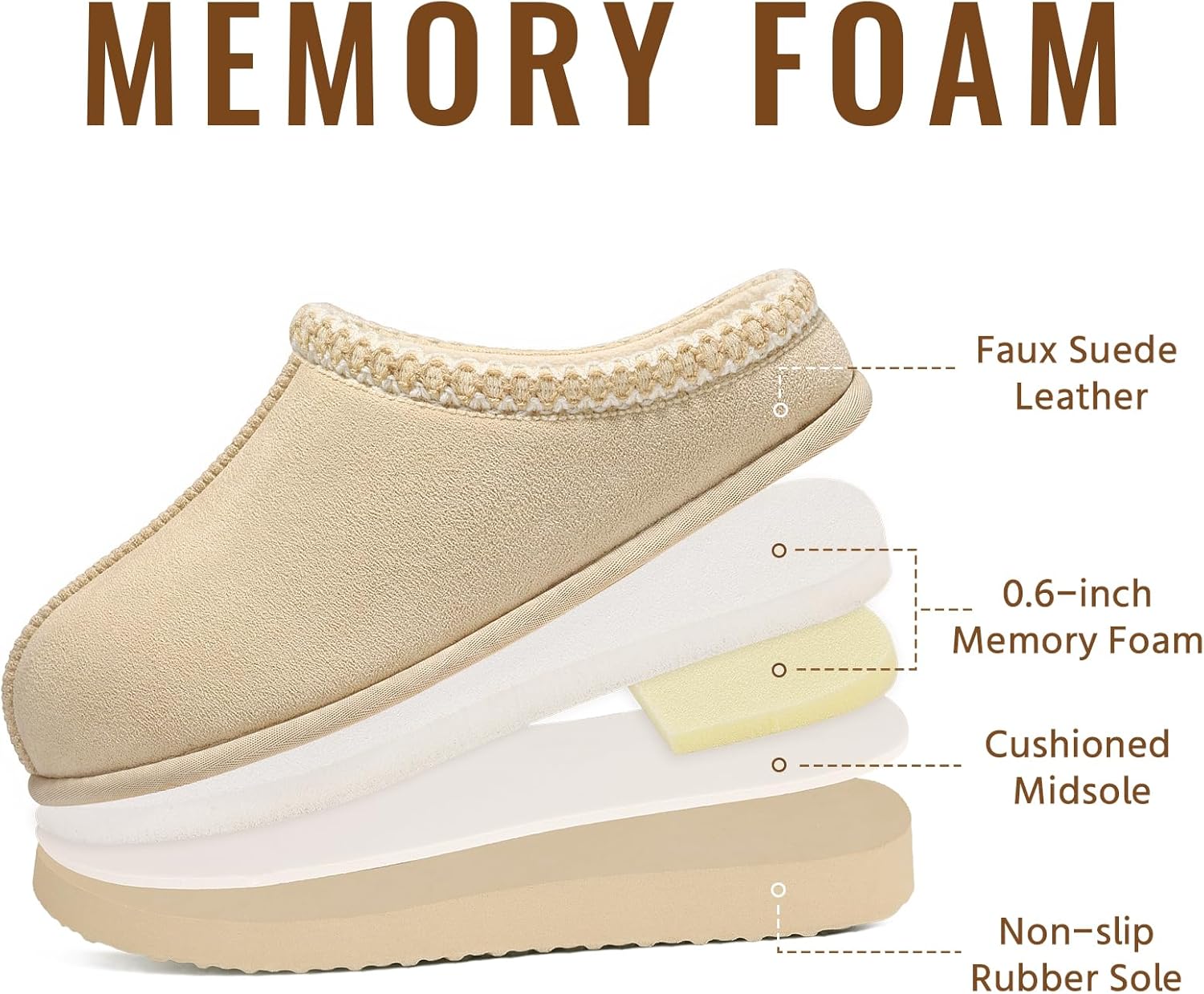 Litfun Memory Foam Slippers for Women Cozy Warm House Shoes Indoor and Outdoor - Image 5