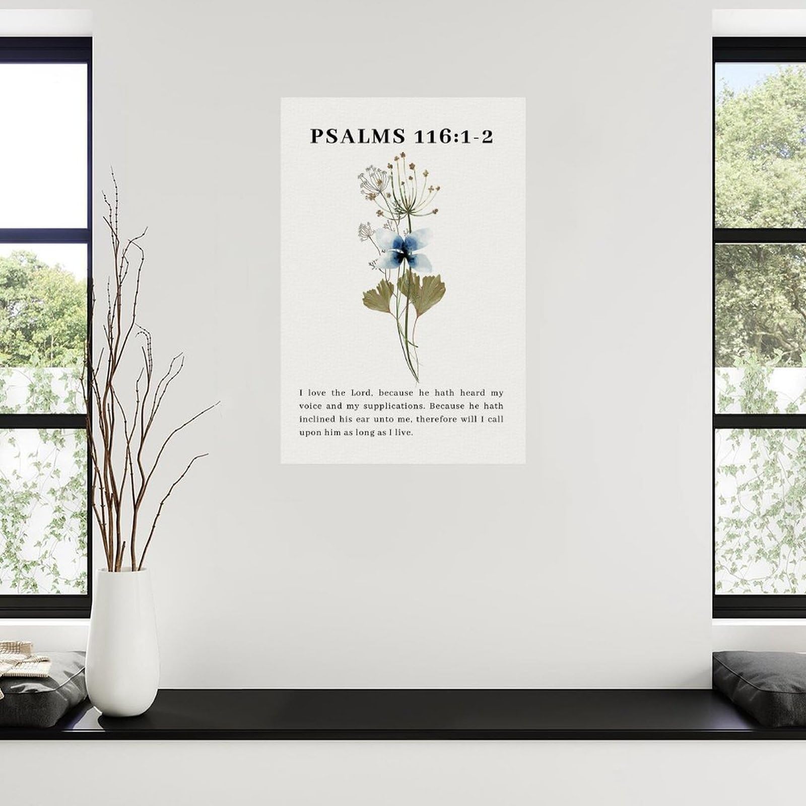 Amazon.com: AJGLOX Psalms 116：1-2 Poster Bible Verse Poster