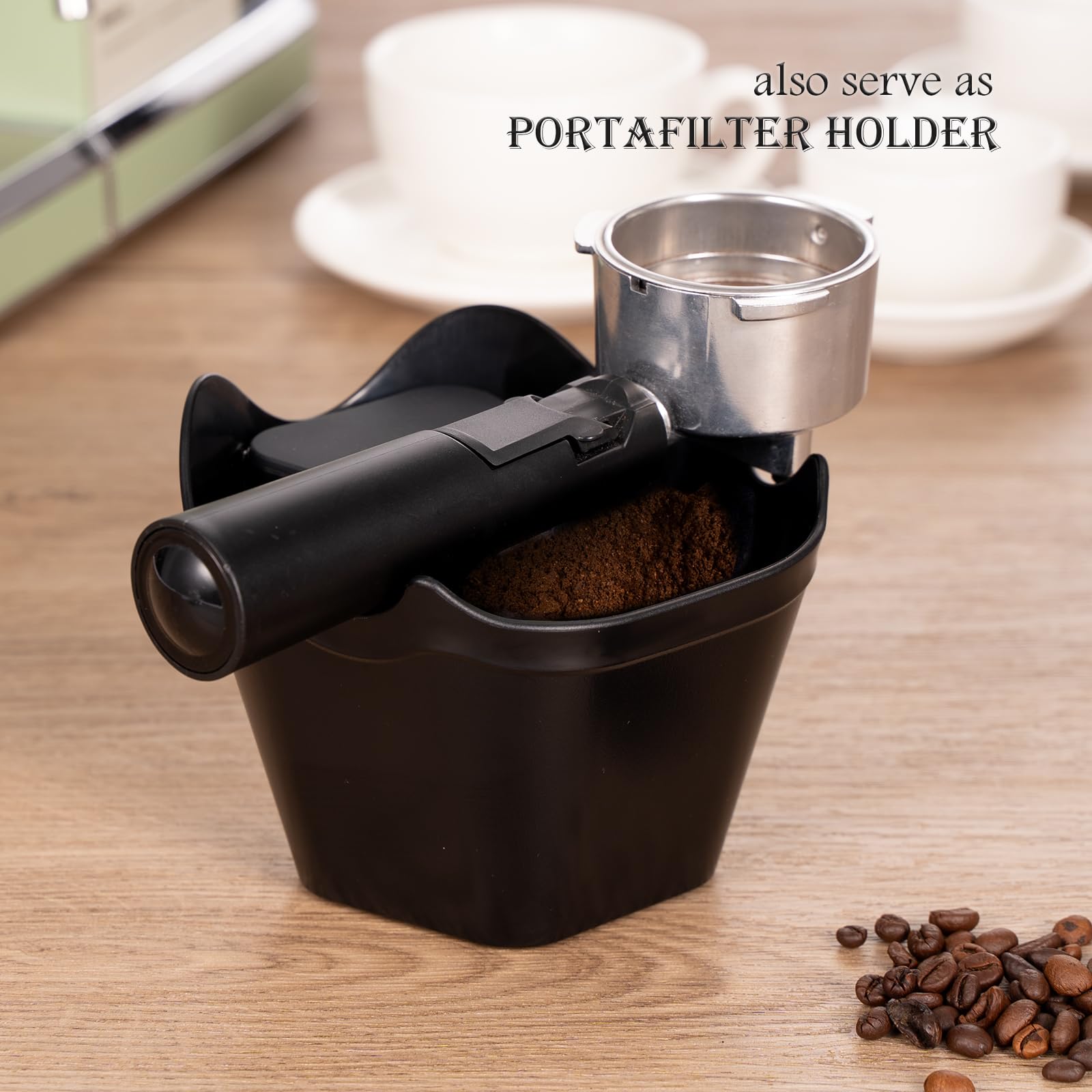 BAIFULAI Abklopfbehälter Edelstahl - Espresso Klopfbox Mit Geräuschreduzierendem Gummiring