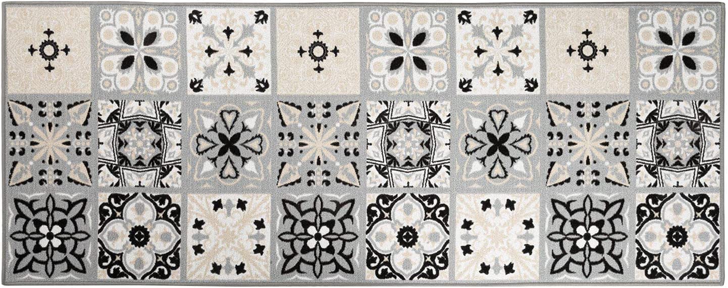 Floordirekt Teppichläufer Dublin | Feinschlingen Teppich mit Muster | Läufer für Küche, Flur & Wohnraum | Rutschhemmend & Antistatisch (80 x 250 cm)