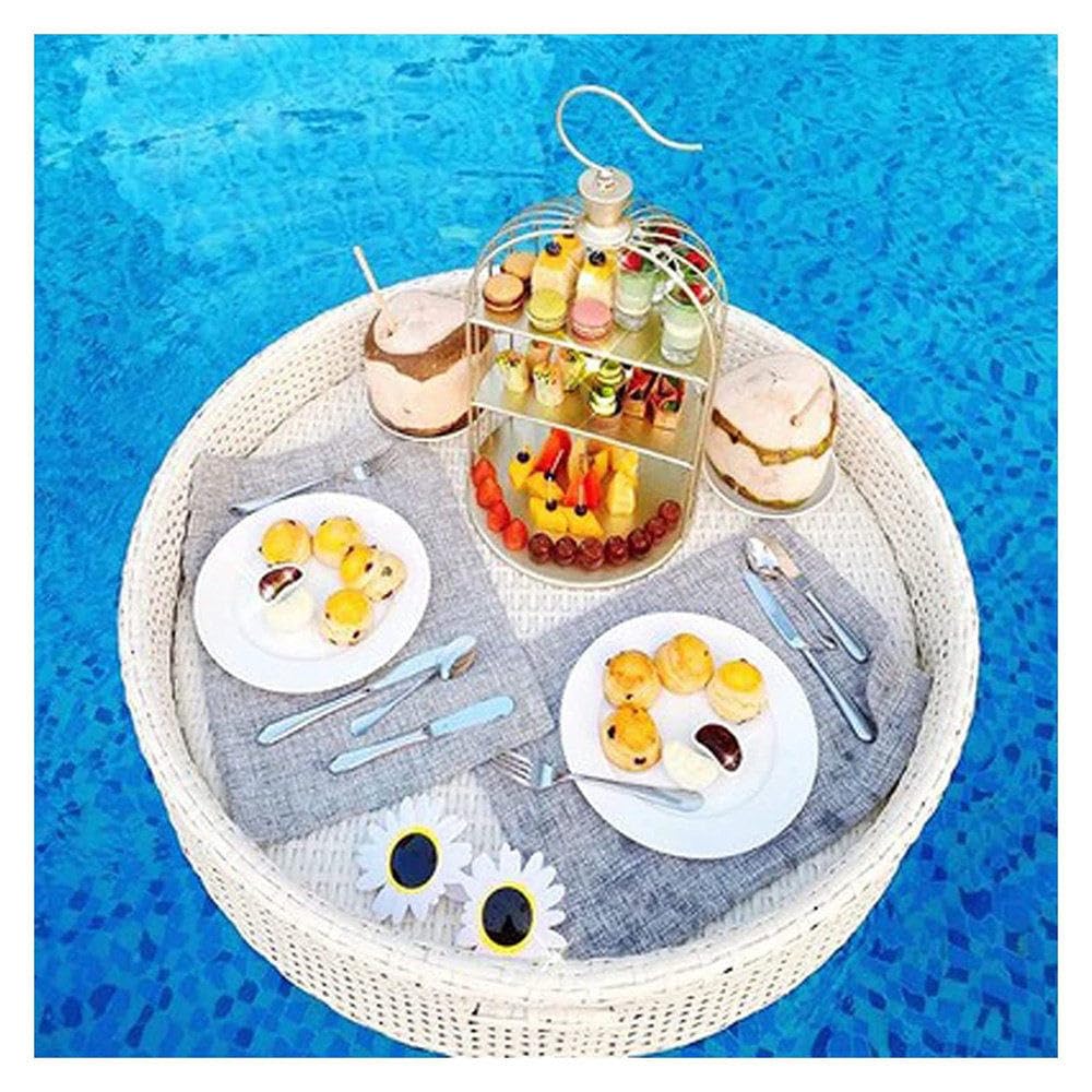 Round Floating Serving Trays Table,Floating Bar For Pool,Floating Pool Tray,For Swimming,Sandbars,Spas,Bath,And Parties Serving