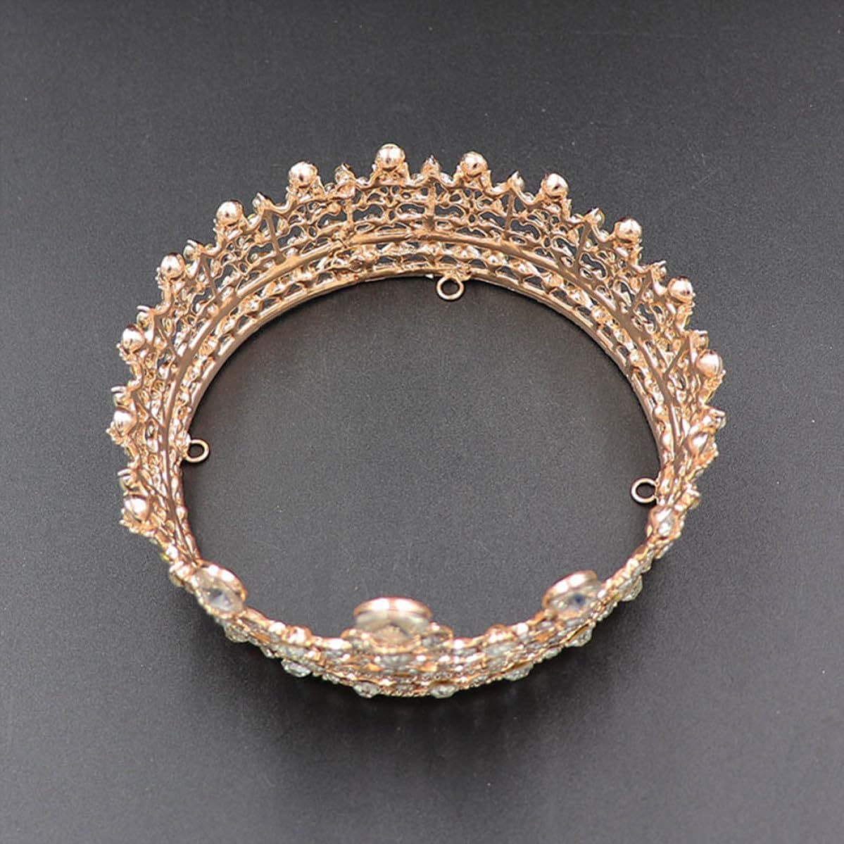 YARNOW Baroque Rhinestone Bridal Hair Crown for Women, round Crystal Alloy Tiara, Easy to Fix Hair Decoration, for Wedding and Wedding Party Accessories
