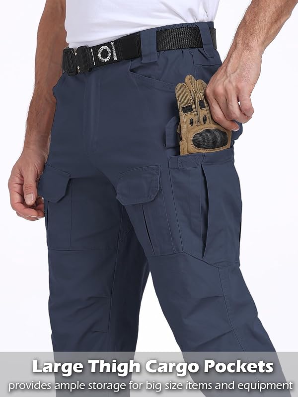 NAVEKULL Men's Work Cargo Pants Cotton Stretch Tactical Pants Lightweight Slim Fit Ripstop Military Trousers Relaxed Fit EDC Utility Construction Casual Hiking Outdoor Pants Multi Pockets by NAVEKULL - Used condition - Image 3