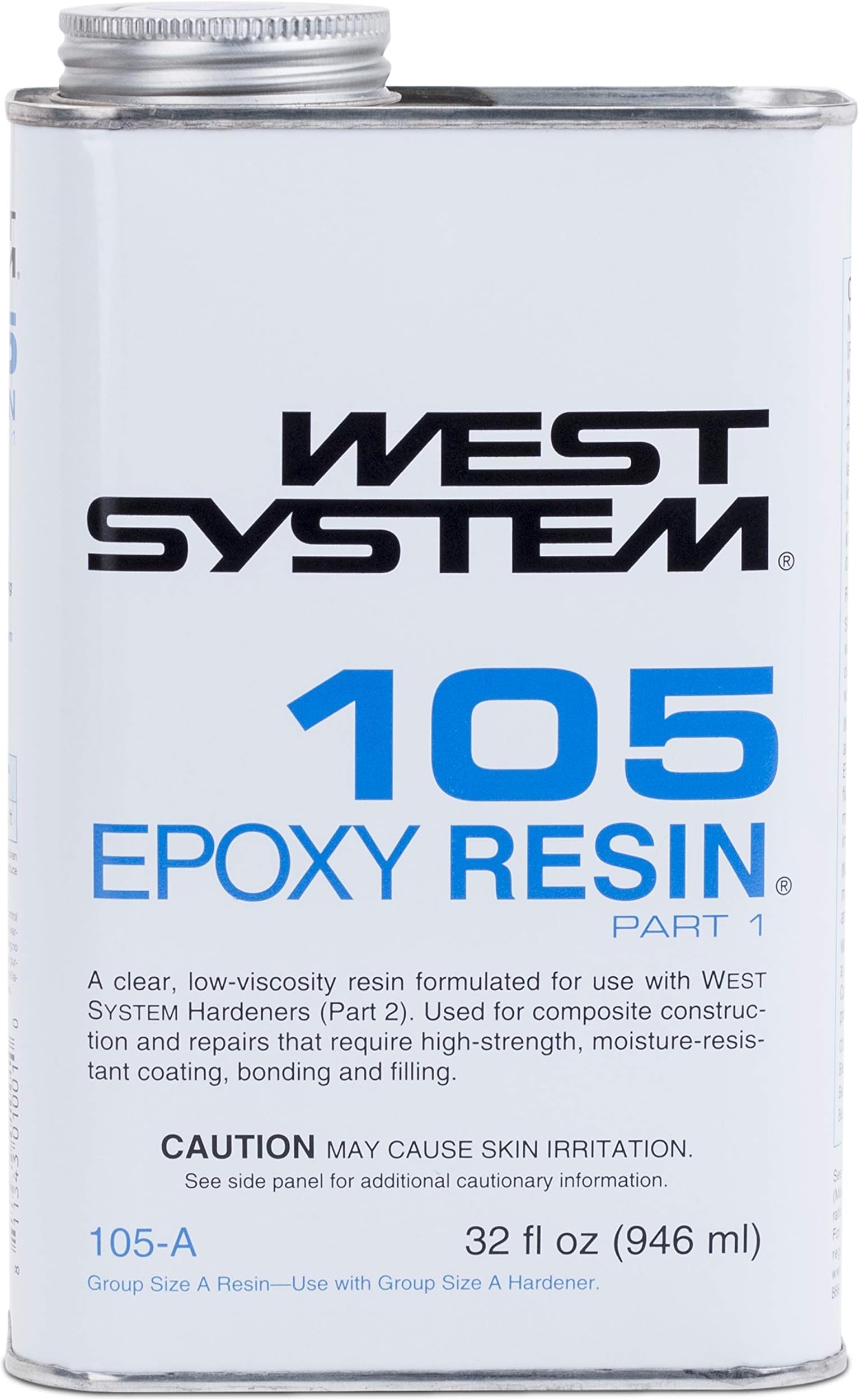West System 105-A Epoxy Resin,Clear Pale Yellow