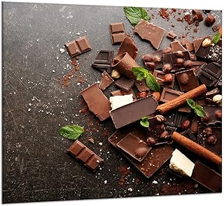 decorwelt - Panel de Vidrio antisalpicaduras para Cocina (65 x 60 cm, protección de Pared), Color marrón