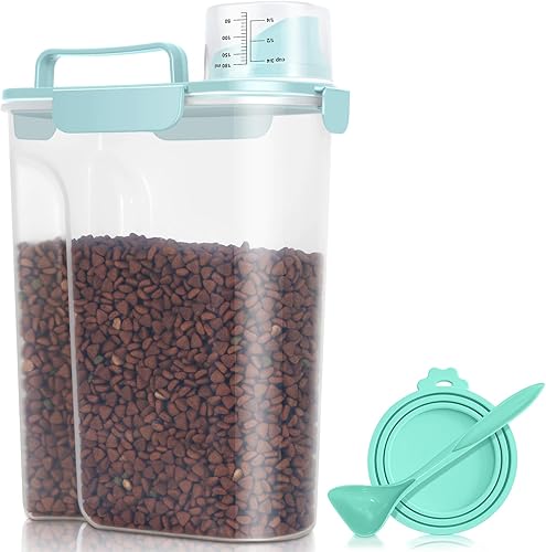 Miniatura 25 de TBMax Contenedores de almacenamiento de alimentos para perros 2 paquete 8 a 10 libras, contenedor hermético para alimentos para mascotas con pitorro