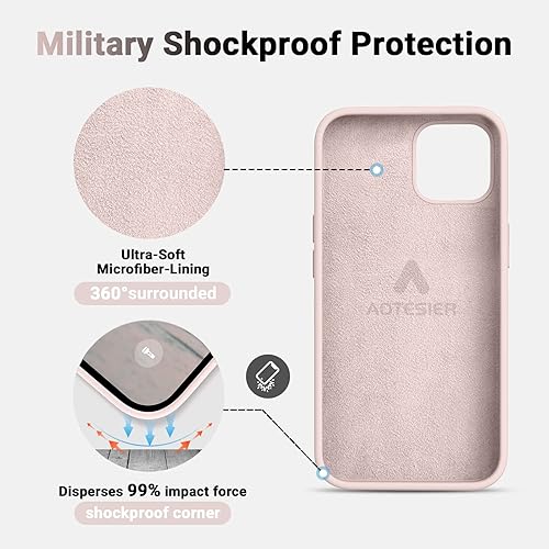 Miniatura 5 de AOTESIER Funda diseñada a prueba de golpes para iPhone 12 Pro Max, funda de silicona líquida con forro de microfibra suave antiarañazos protección