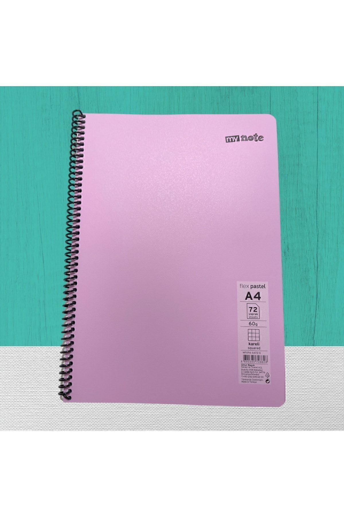 Umur Mynote Flex - Cuaderno espiral pastel A4 72 Yp cuadrícula plateada, tamaño único