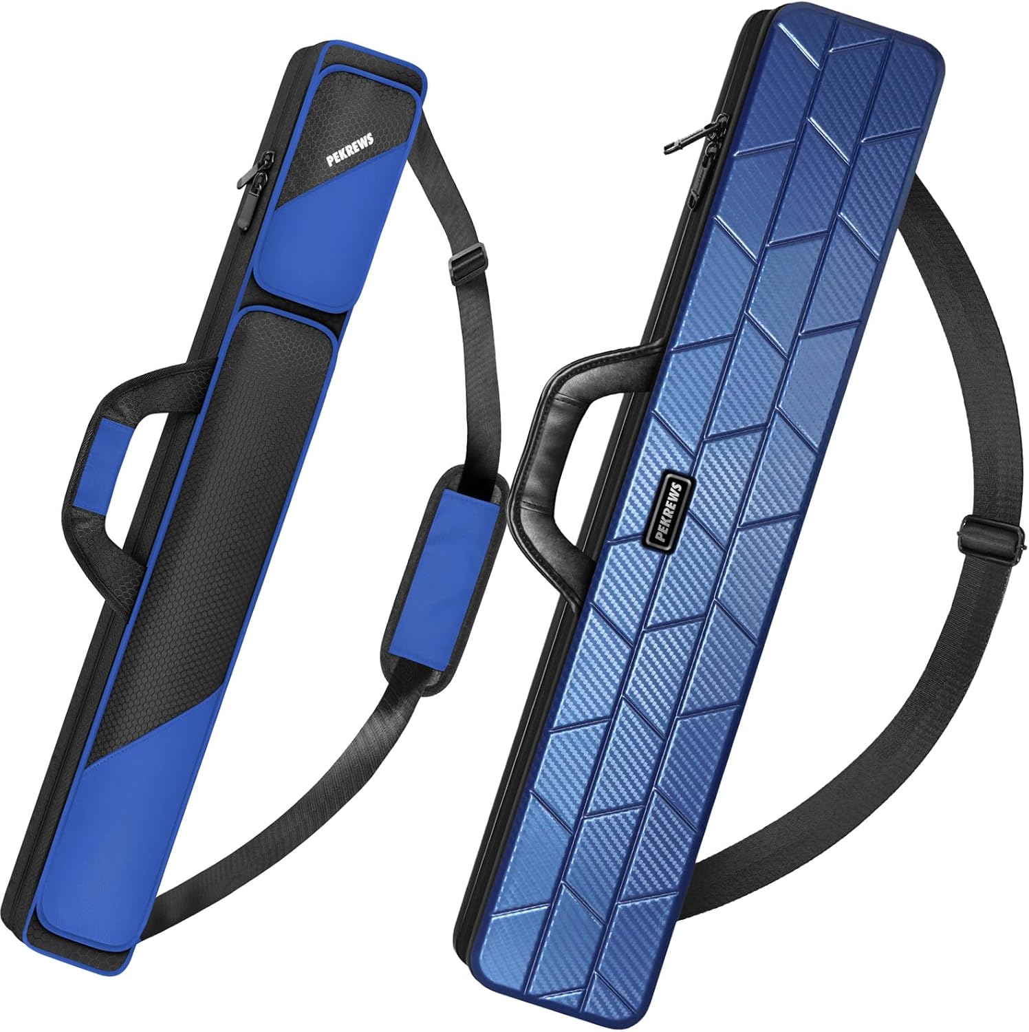 2x2 Soft Cue Bag Blue & 4x4 Hard Pool Cue Case Blue Set