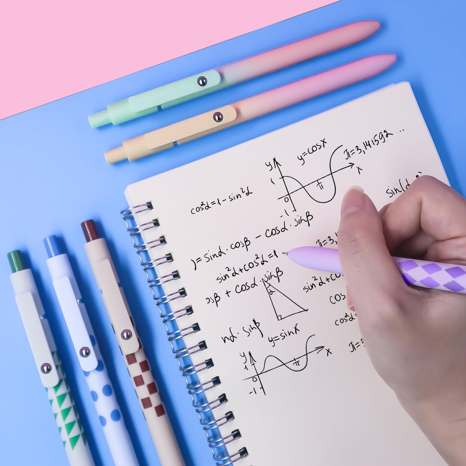 YOXMJDB Bolígrafos de gel, 10 bolígrafos de escritura suave de punta media para mujer, bolígrafos de tinta negra de 0.7 mm de gama alta para tomar notas, suministros de oficina escolar (10 piezas