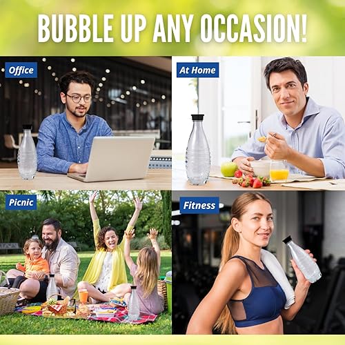 Miniatura 6 de La botella de carbonatación de vidrio se adapta a máquinas de agua con gas SodaStream Aqua Fizz, Crystal y Penguin, no para máquinas de botellas de