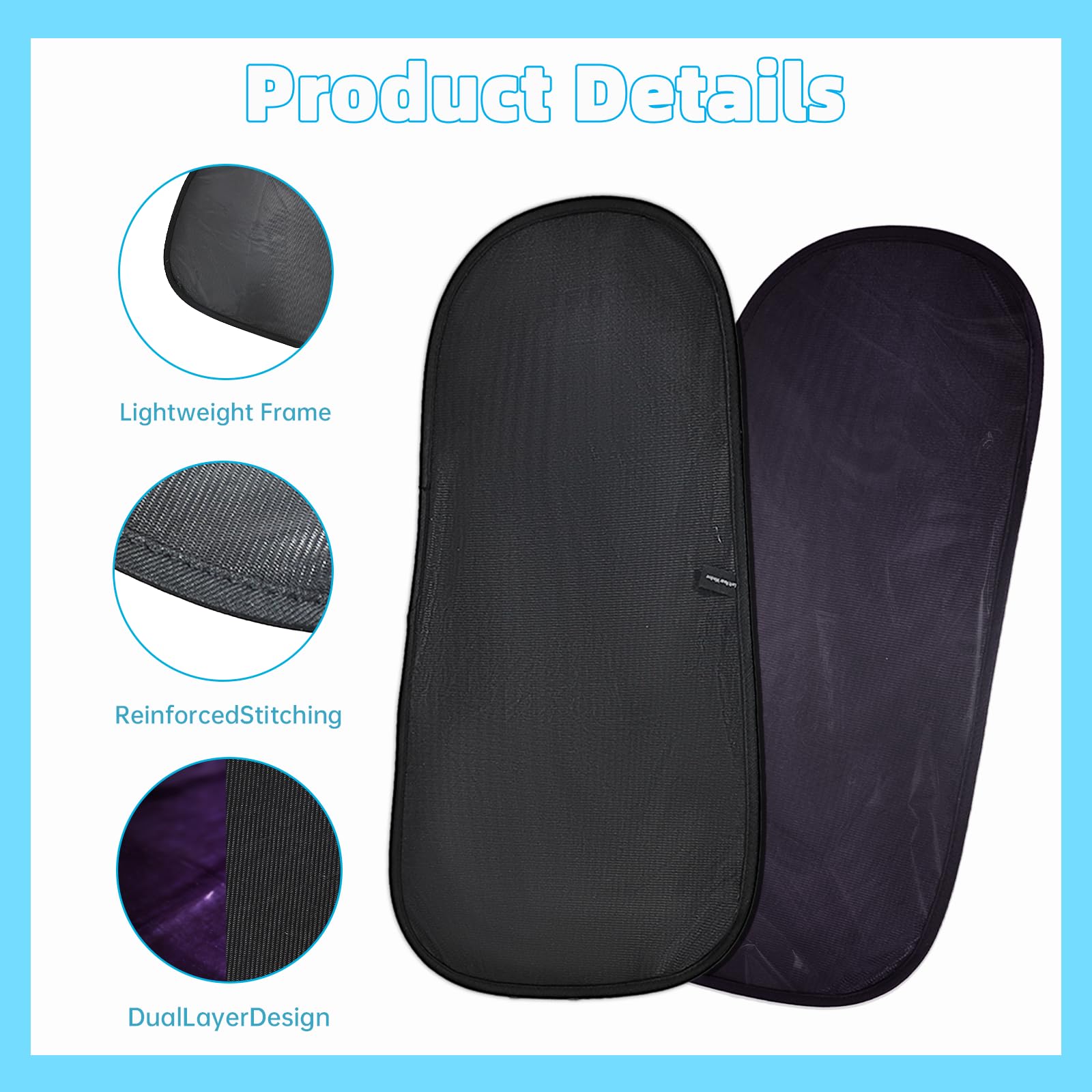 ZATOOTO Set di 2 Parasole per Auto Tesla Model Y con Protezione UV