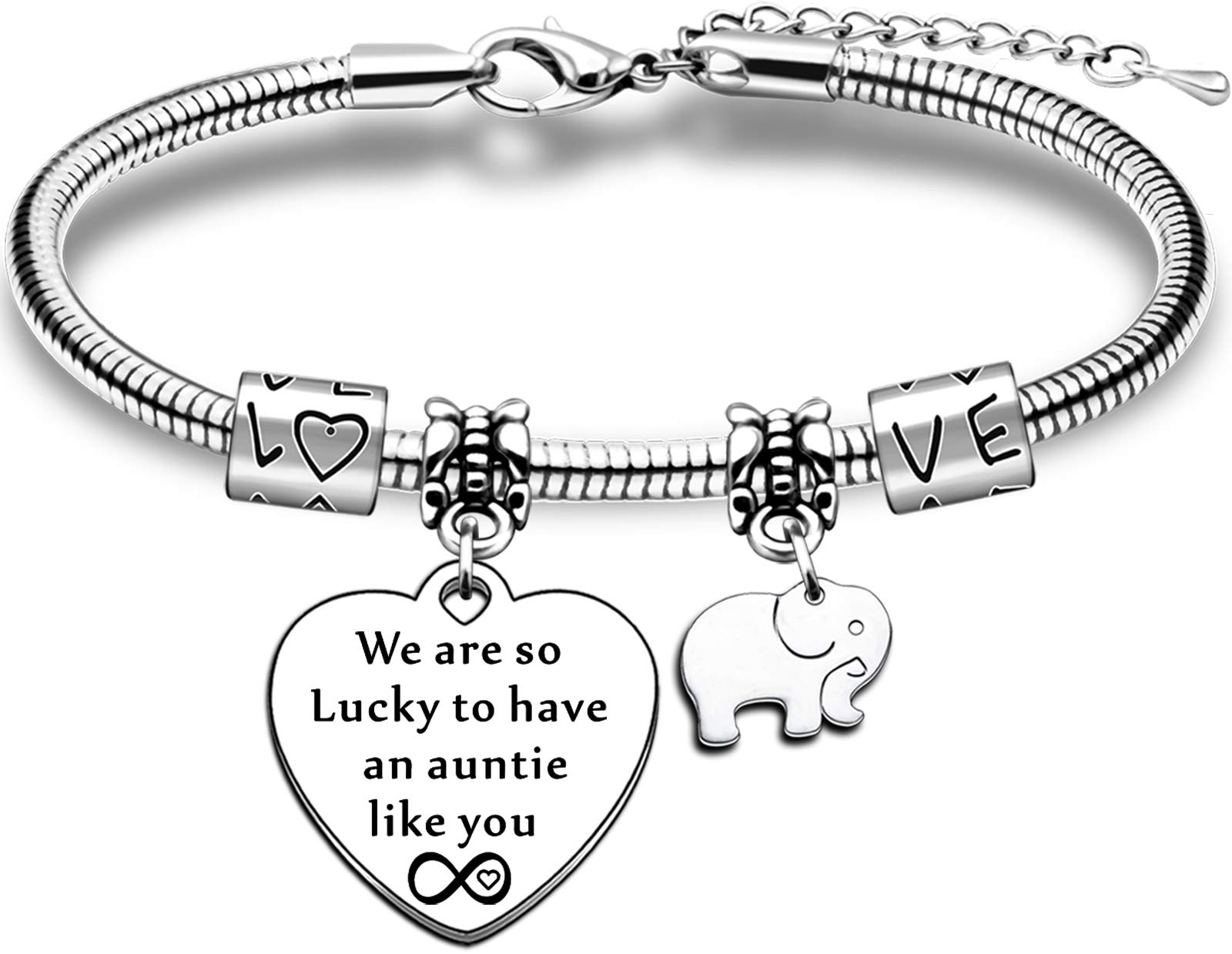 TTOVEN Auntie Gifts Bracelet Auntie Birthday Mothers day Gifts From Niece Nephew