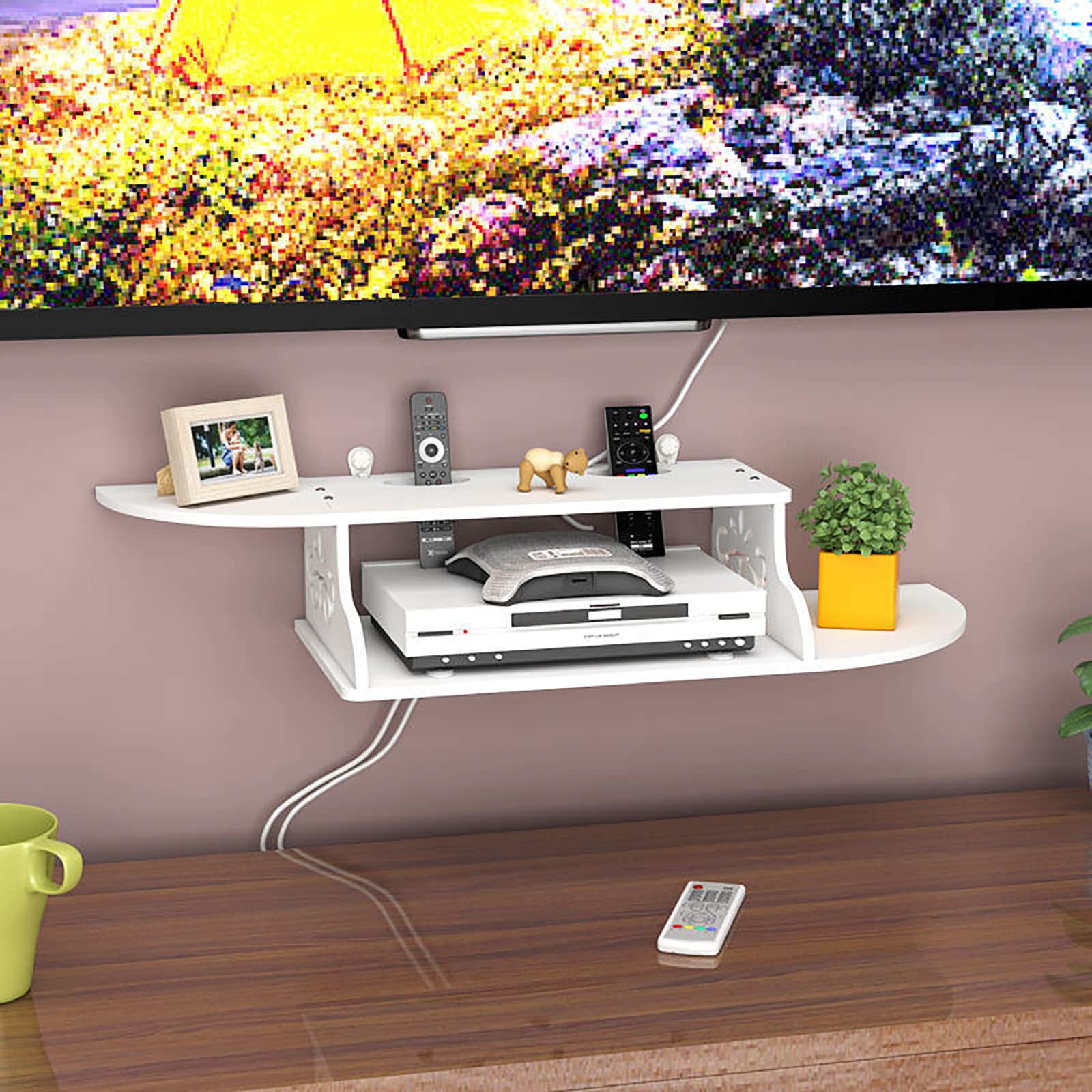 Buy Floating Shelves Used For TV Components,WIFI Router Storage Shelf