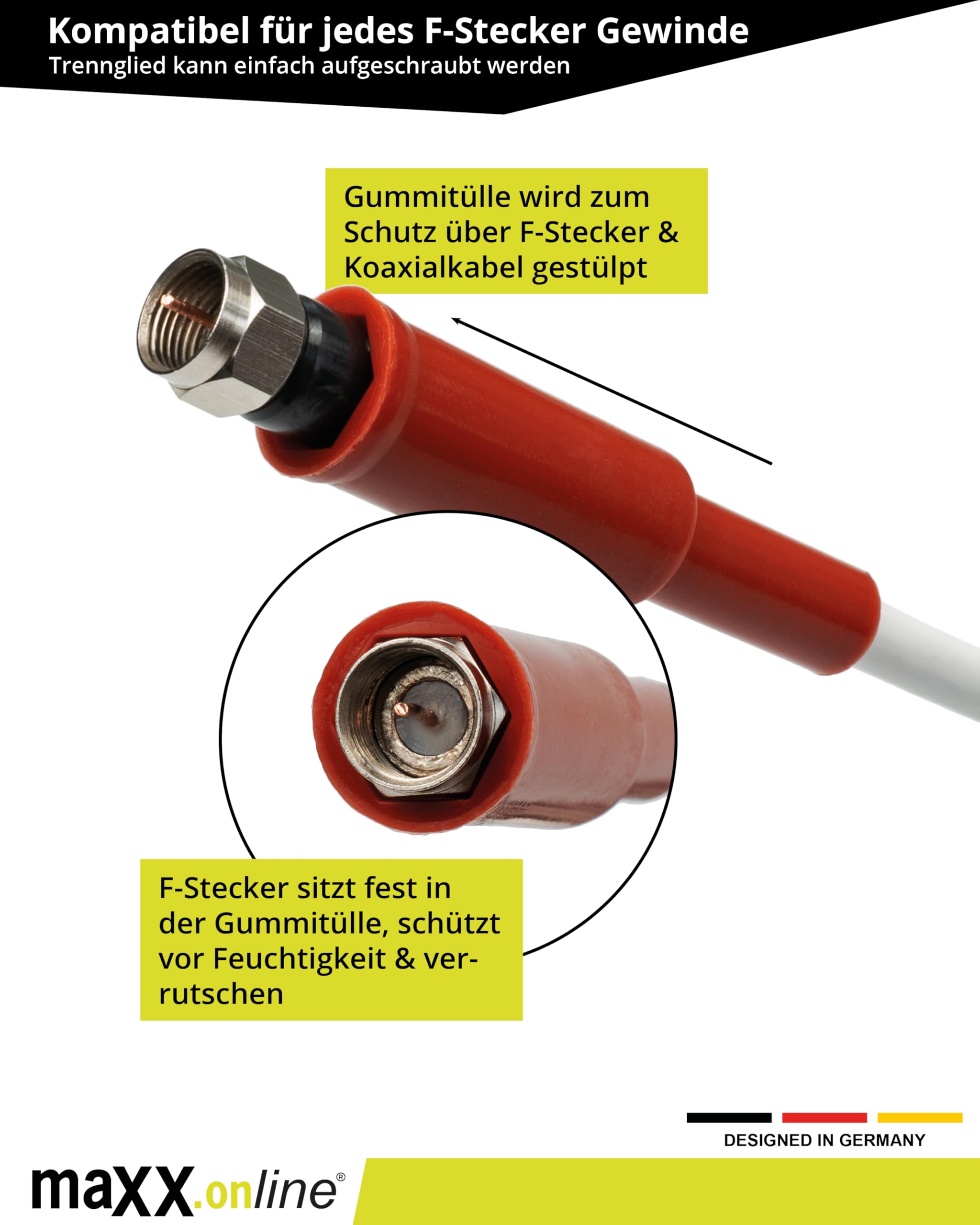 10 x wtyczka F gumowa tulejka i zabezpieczenie przed zagięciem kabla do wtyczek kompresyjnych i wtyczek F wszelkiego rodzaju, kabel satelitarny, kabel koncentryczny, ochrona przed