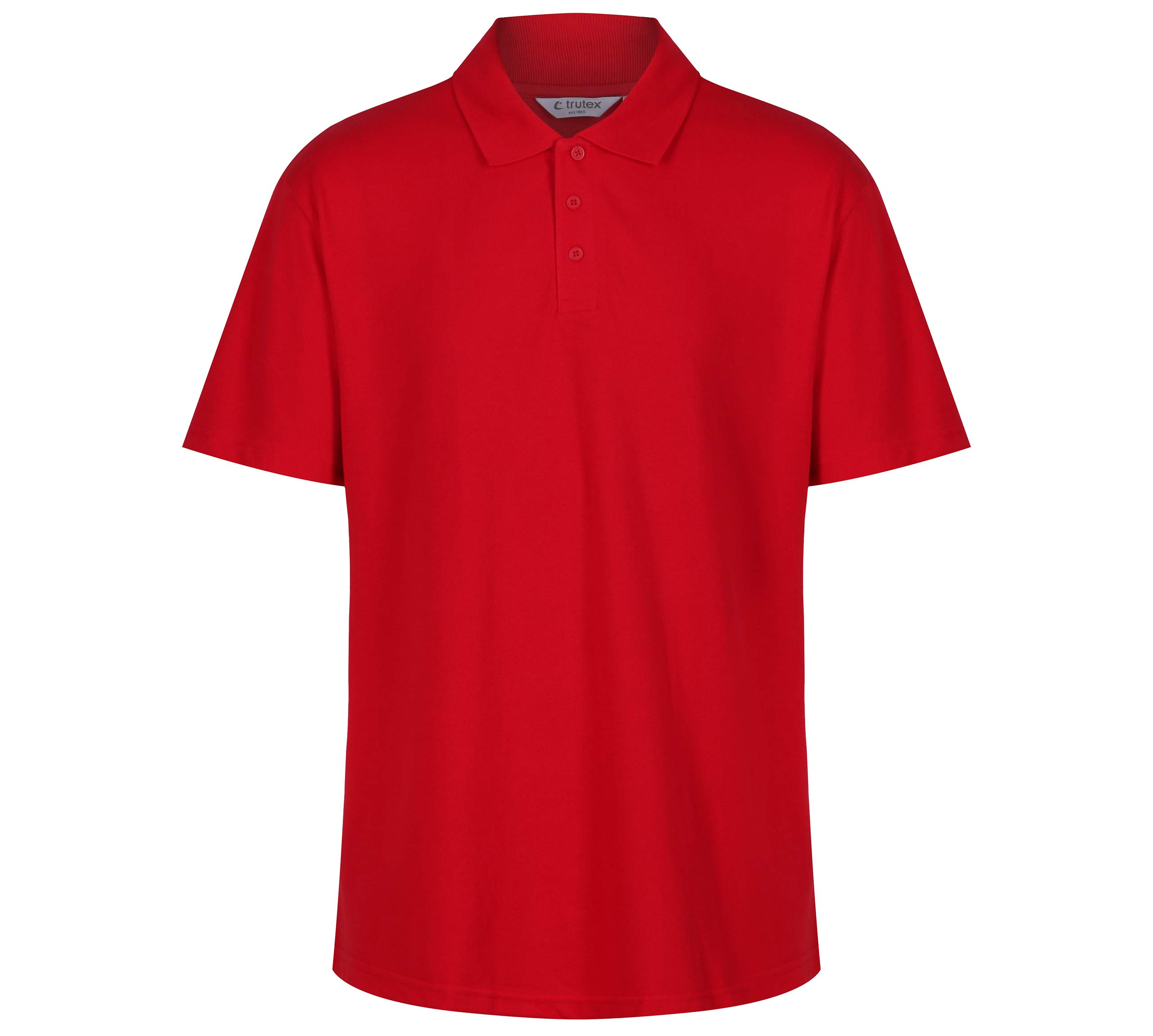 Trutex Kids Bright Red Plain School Polo Shirts – Short Sleeve Cotton-Rich Unisex PE Kit Polos for Boys and Girls – Age 11