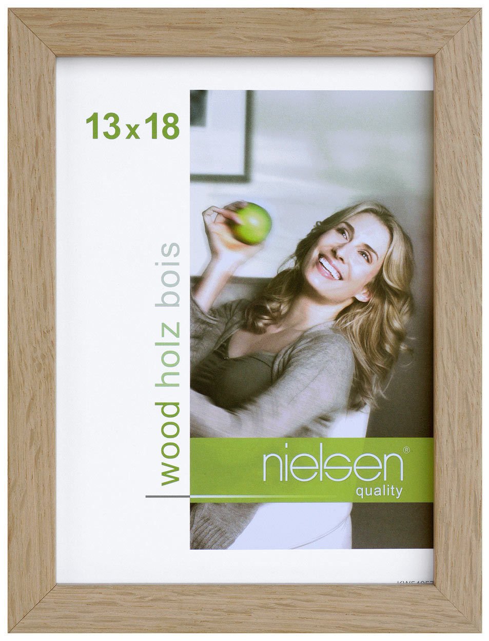 nielsen Quadrum Wooden Picture Frame - Oak Natural 40x50cm - with Float Glass and Easy Push-Turn Clips - for Photos and Art