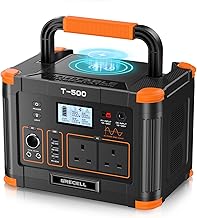 Portable Power Station 500W(Peak 1000W), GRECELL 519Wh Outdoor Solar Generator Backup Battery Pack with 2 230V AC Outlets, 500W 10-Port Powerhouse for RV/Van Camping Road Trip Home Emergency