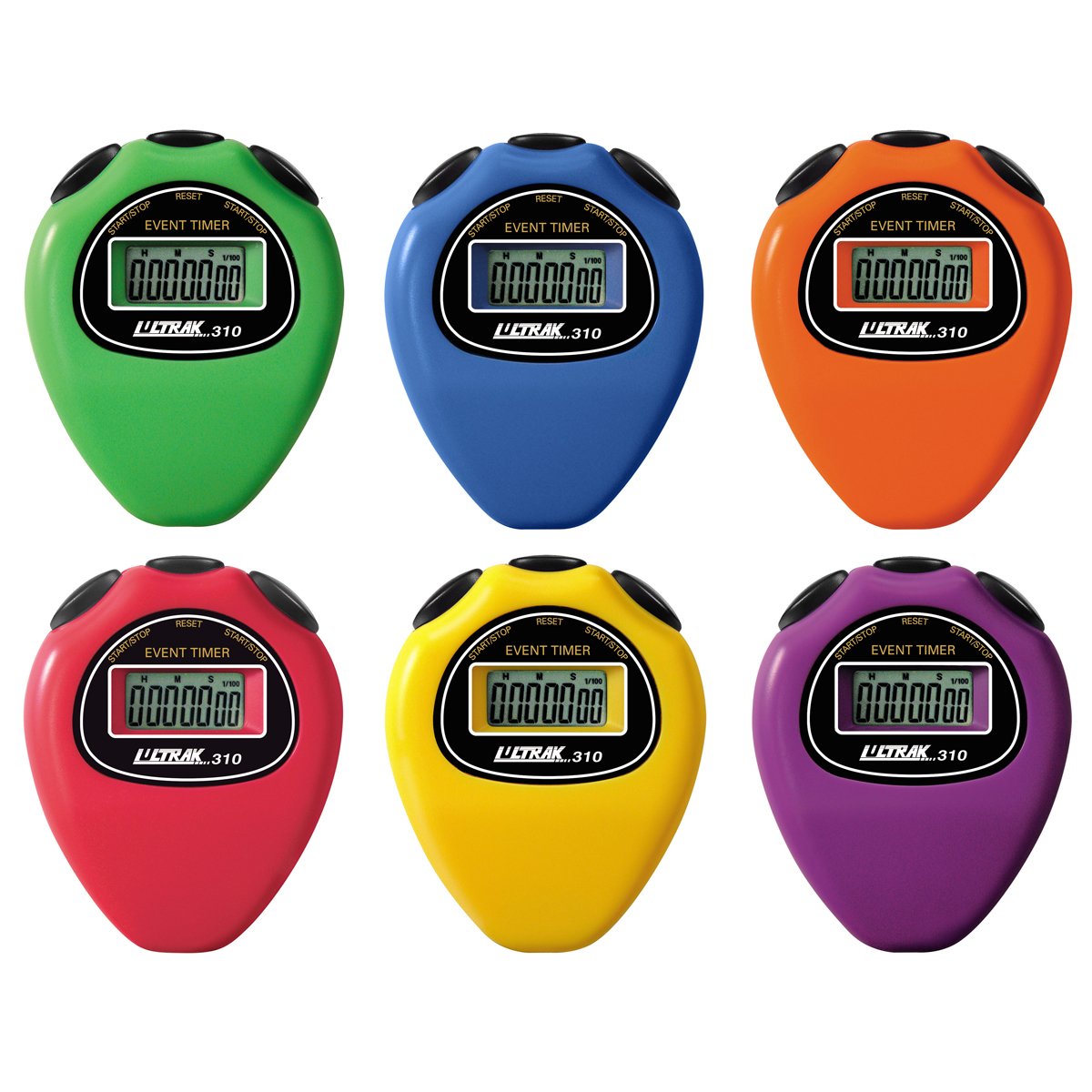 Ultrak 310 Event Timer Sport Stopwatch (Set of 6 Rainbow Colors)