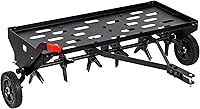 Suchtale 40-Inch Tow-Behind Plug Aerator with Universal Hitch & 24 Coring Plugs - Durable Lawn Tractor Soil Penetrator for Deep Aeration
