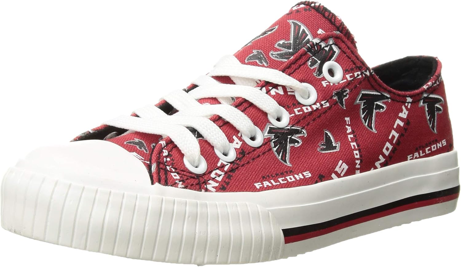FOCO Atlanta Falcons NFL Womens Low Top Repeat Print Canvas Shoes - 6