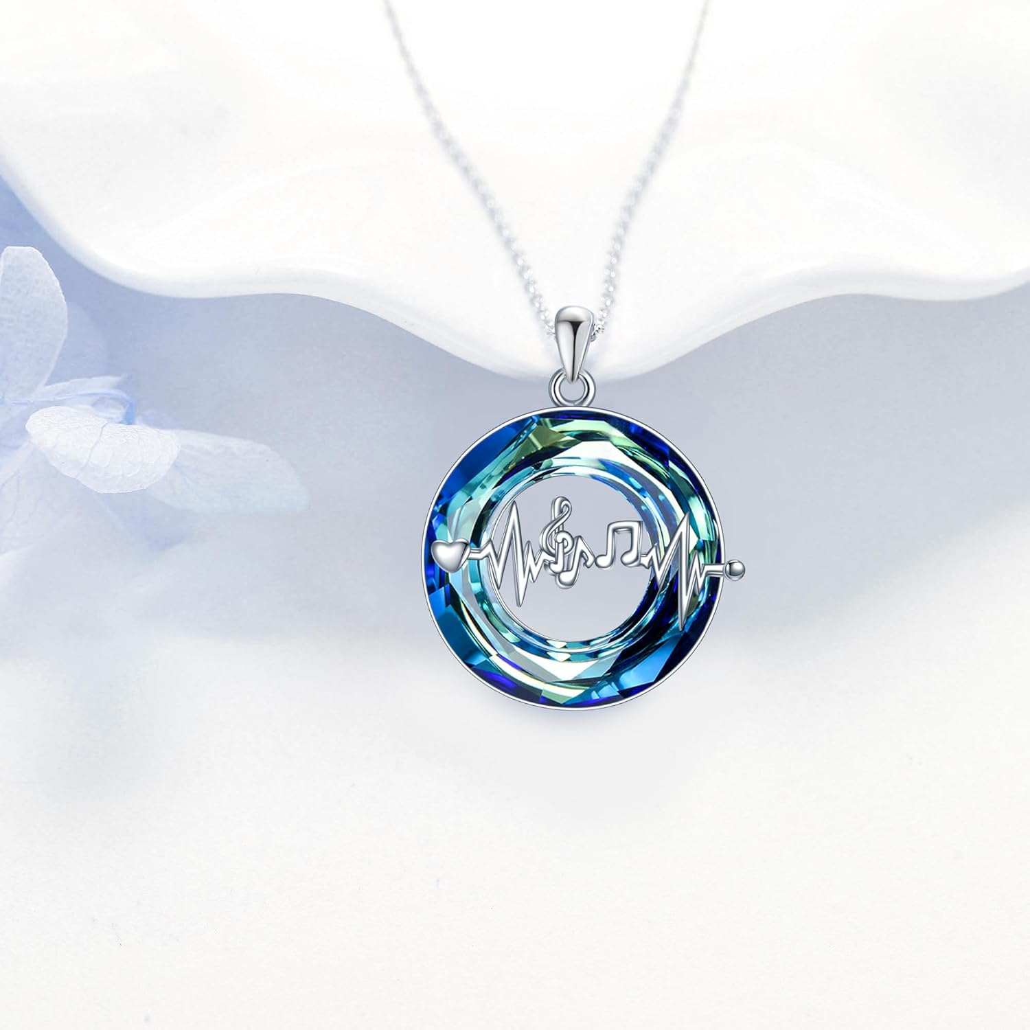 MONGAS Crystal Necklace Music/Astronaut/Fairy/Airplane/Cello/Dog Cat/Unicorn Necklace Sterling Silver Music/Astronaut/Fairy/Airplane/Cello/Dog Cat/Unicorn Jewelry for Women - Image 5