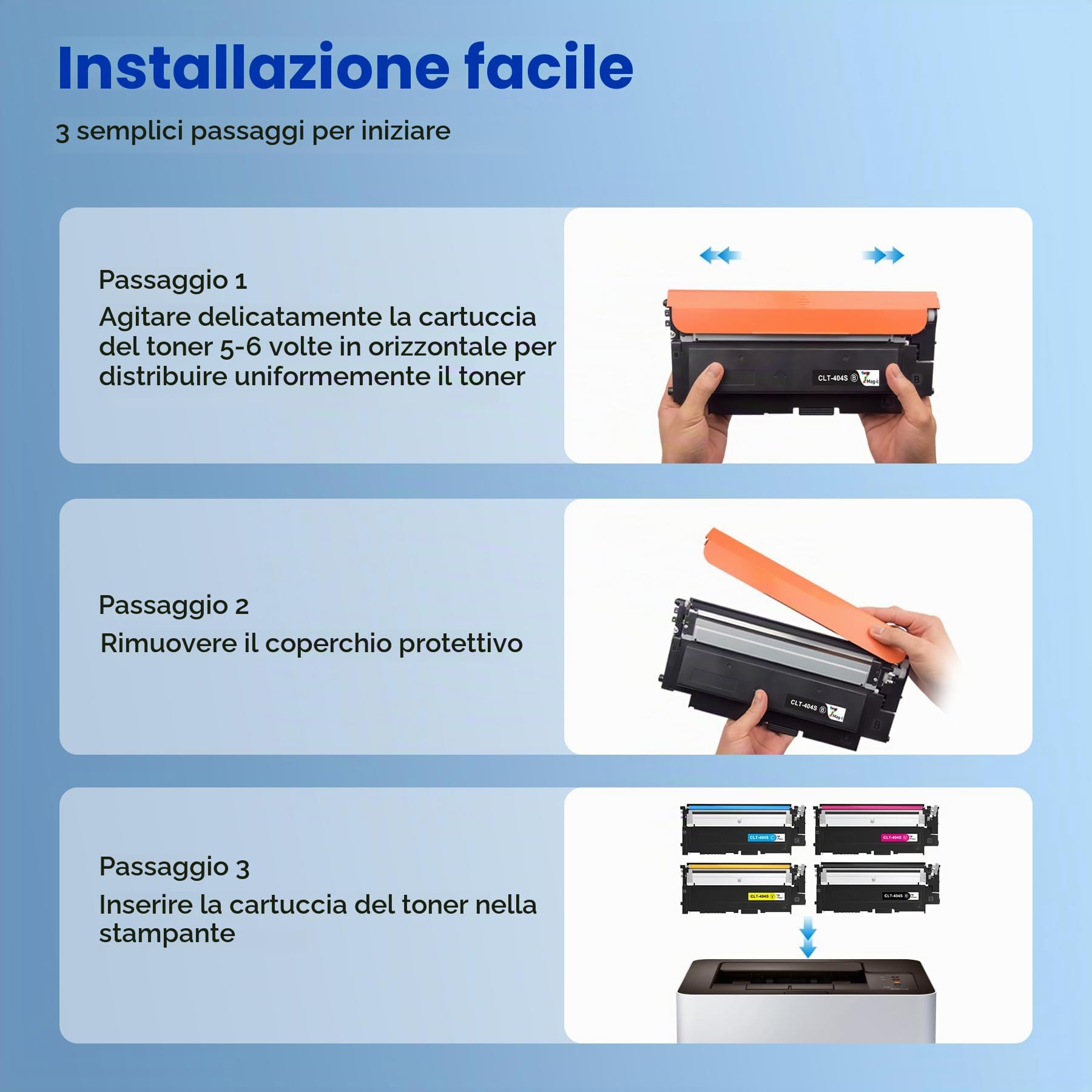 7Magic Toner Cartuccia Compatibile per Samsung CLT-P404C CLT-K404S CLT-Y404 | Compatibile per Toner Samsung Xpress C430W C480FW C480W SL C480 C430 C48X C43X C480FN