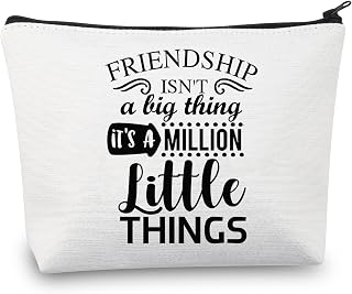 BDPWSS Friendship Gift for Women Friendship Isn't a Big Thing It's a Million Little Things Makeup Bag Best Friend Gift (Friendship Thing CA)