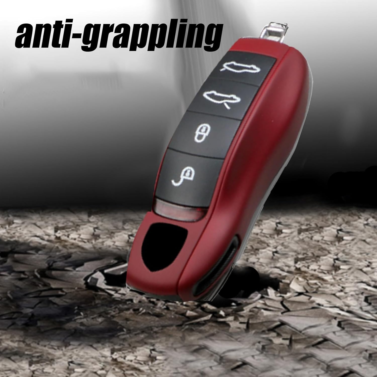 Key Fob Cover Compatible with Porsche Key Shell Key Fob Shell Replacement for Porsche Cayenne Panamera 911 718 Macan Boxster Cayman (red) - Image 6