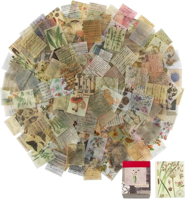 366 Sheets Vintage Paper for Scrapbooking Paper Stickers Pack DIY Journal Retro Stickers for Crafts and Craft Projects