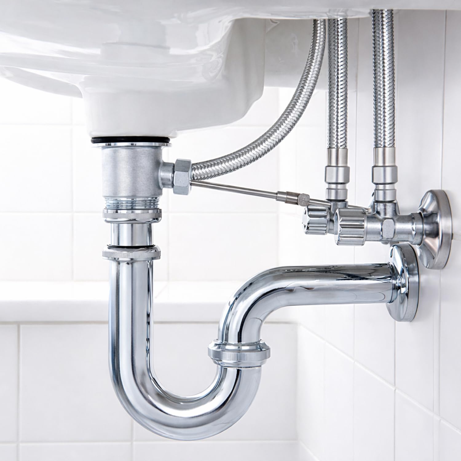 Juego de latiguillos de grifería 35 cm x 3/8" x M10 – 2 mangueras flexibles acero Inoxidable 304 – Conexión universal grifos cocina y baño, agua caliente y fría – Fluvia (50, 50.0, Centímetros) — view 6