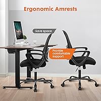 Vista 6 de Sweetcrispy Ergonomic Mid-Back Mesh Home Office Desk Chair with Wheels, Lumbar Support, and Comfortable Armrests for Home, Bedroom, Study, Office