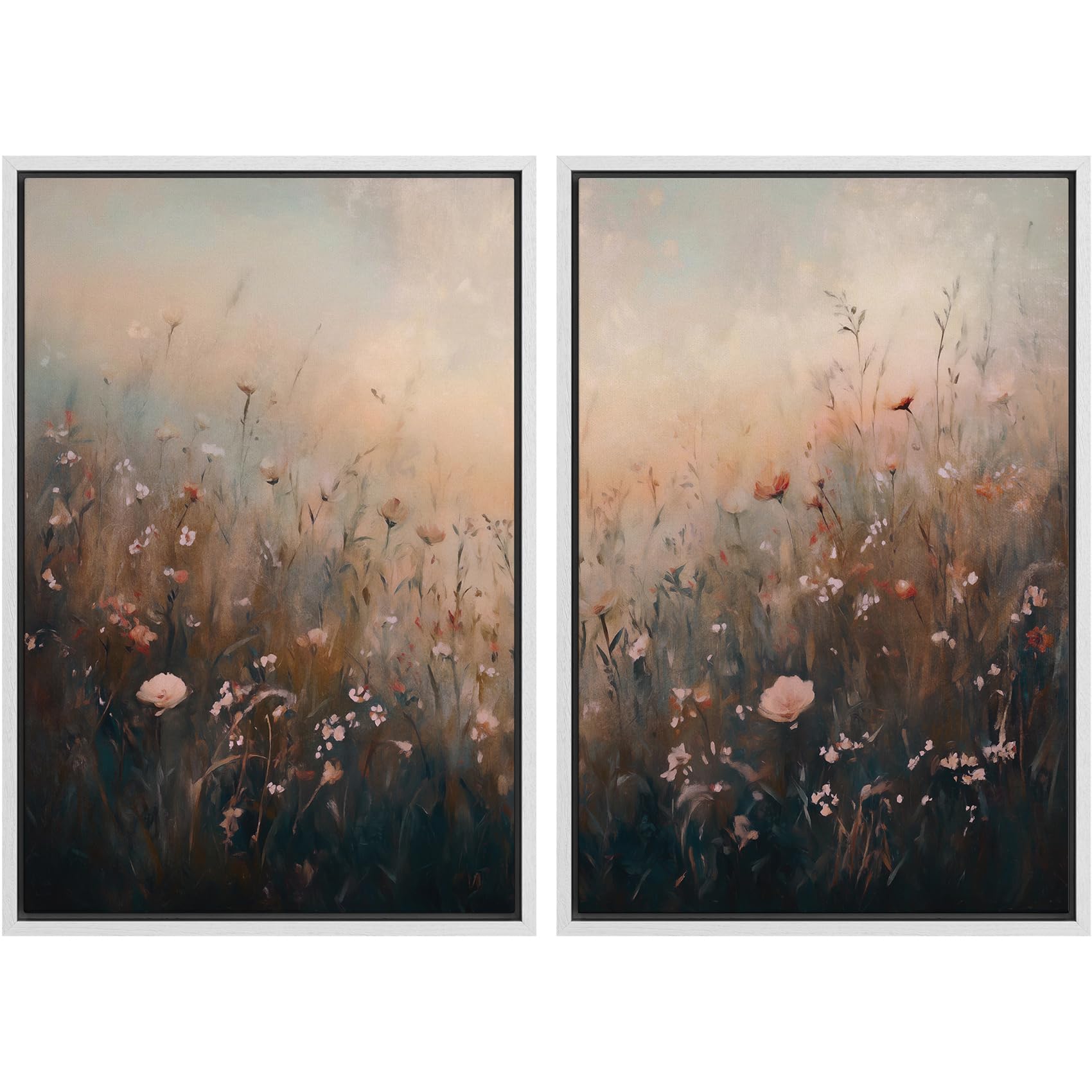 MUDECOR Framed Canvas Print Wall Art Monochromatic Gradient Abstract Minimalist Gray Illustrations Modern Art Decorative Bohemian Colorful Chic for Living Room, Bedroom, Office - 16"x24"x2 Black — view 126