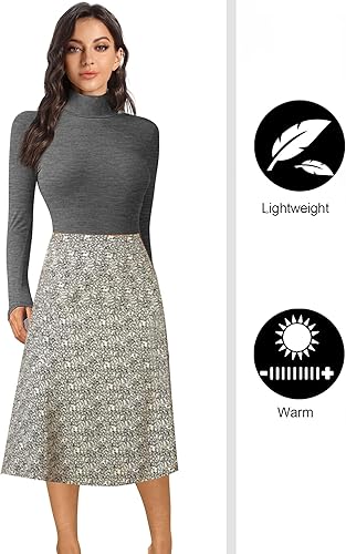 Miniatura 5 de HOPLYNN Paquete de 3 camisetas de cuello alto para mujer, de manga larga, sin botones, de capa base, cuello de tortuga