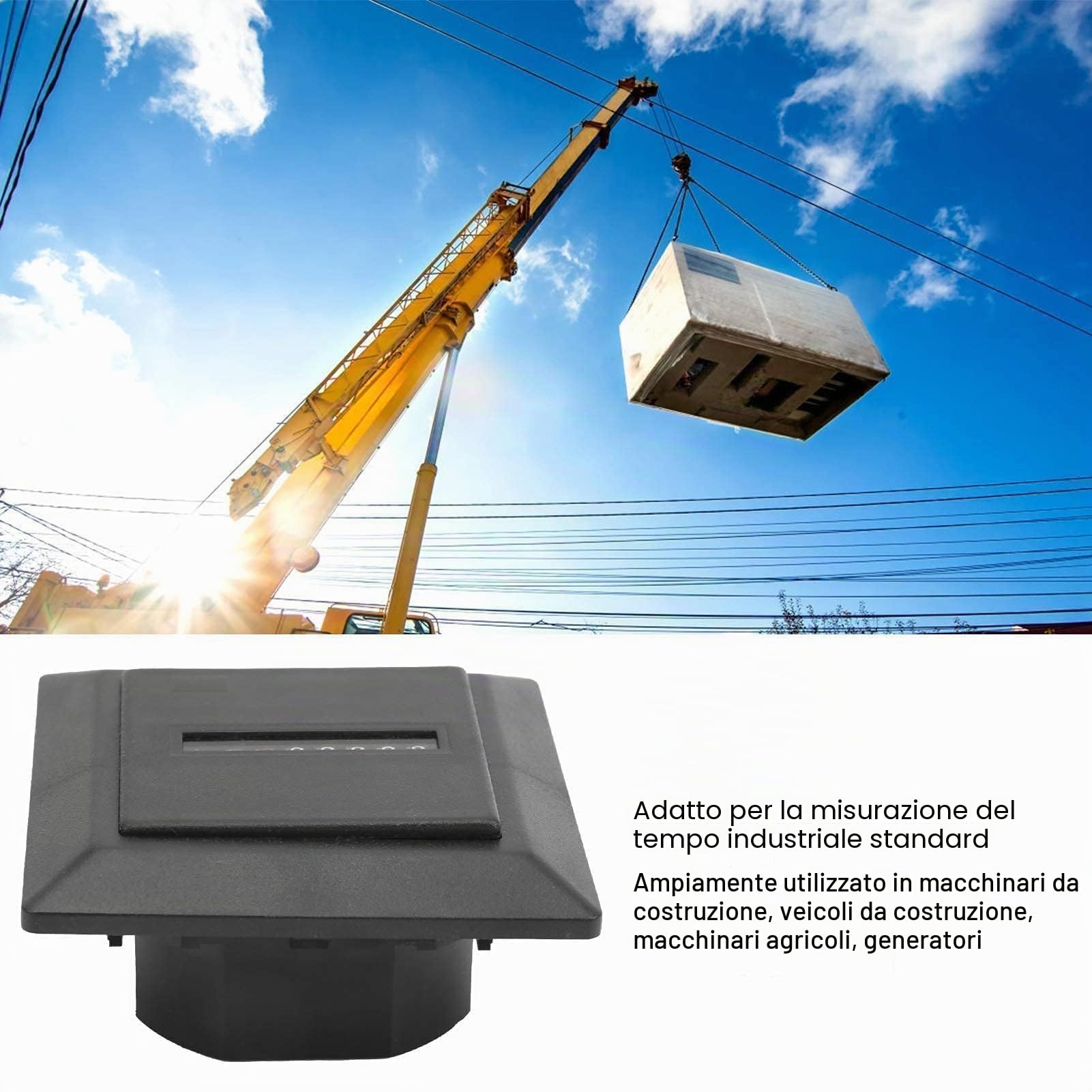 Contatore Ore Timer Con Display Digitale, AC 220-240 V 50 Hz Industriale Strumenti Timer Per Generatori Per Macchinari Di Ingegneria Per Veicoli Da Costruzione Macchine Agricole,0,3 W