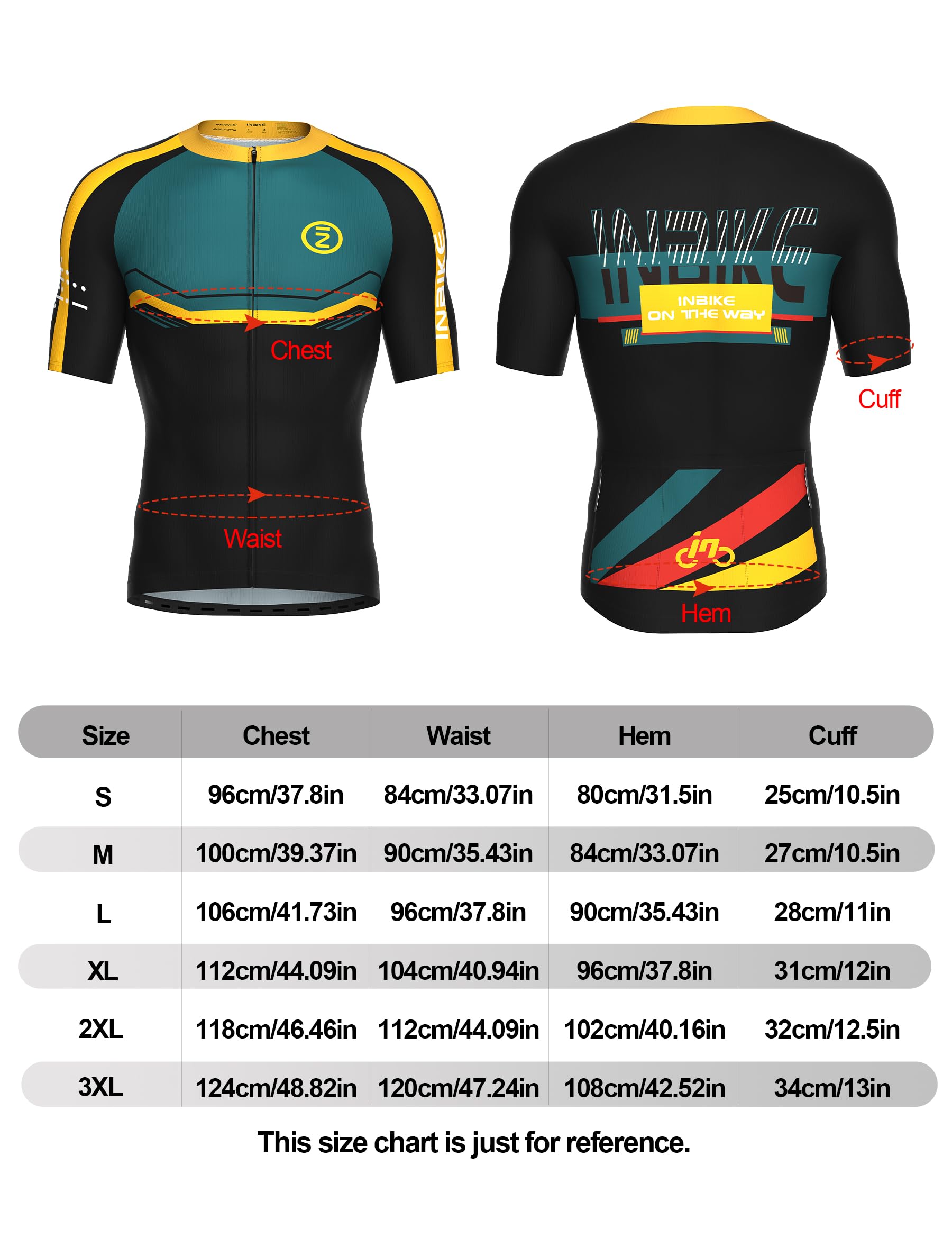 INBIKE Completo Ciclismo Uomo Estivo Maglia Ciclismo Salopette Bici da Strada Imbottite 3D Maglia MTB Asciugatura Rapida