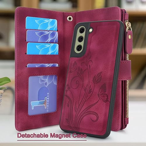 Miniatura 2 de Lacass Funda para Samsung Galaxy S21 FE 5G 2022 12 ranuras para tarjetas Soporte para dinero en efectivo para tarjetas de identificación, bolsillo