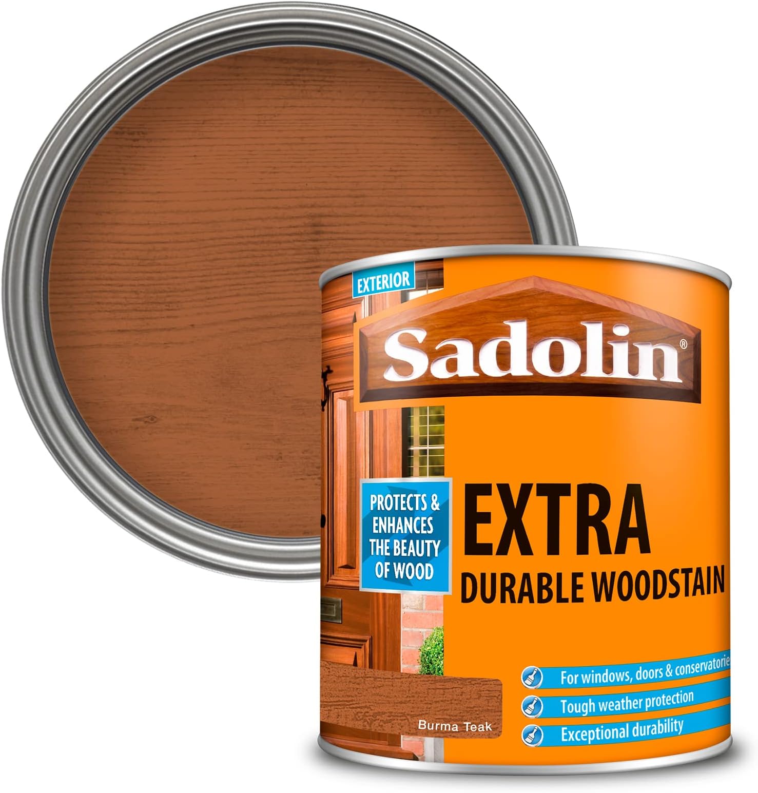 Sadolin EXTRA WOODSTAIN (YELLOW TIN) 1lt - Burma Teak