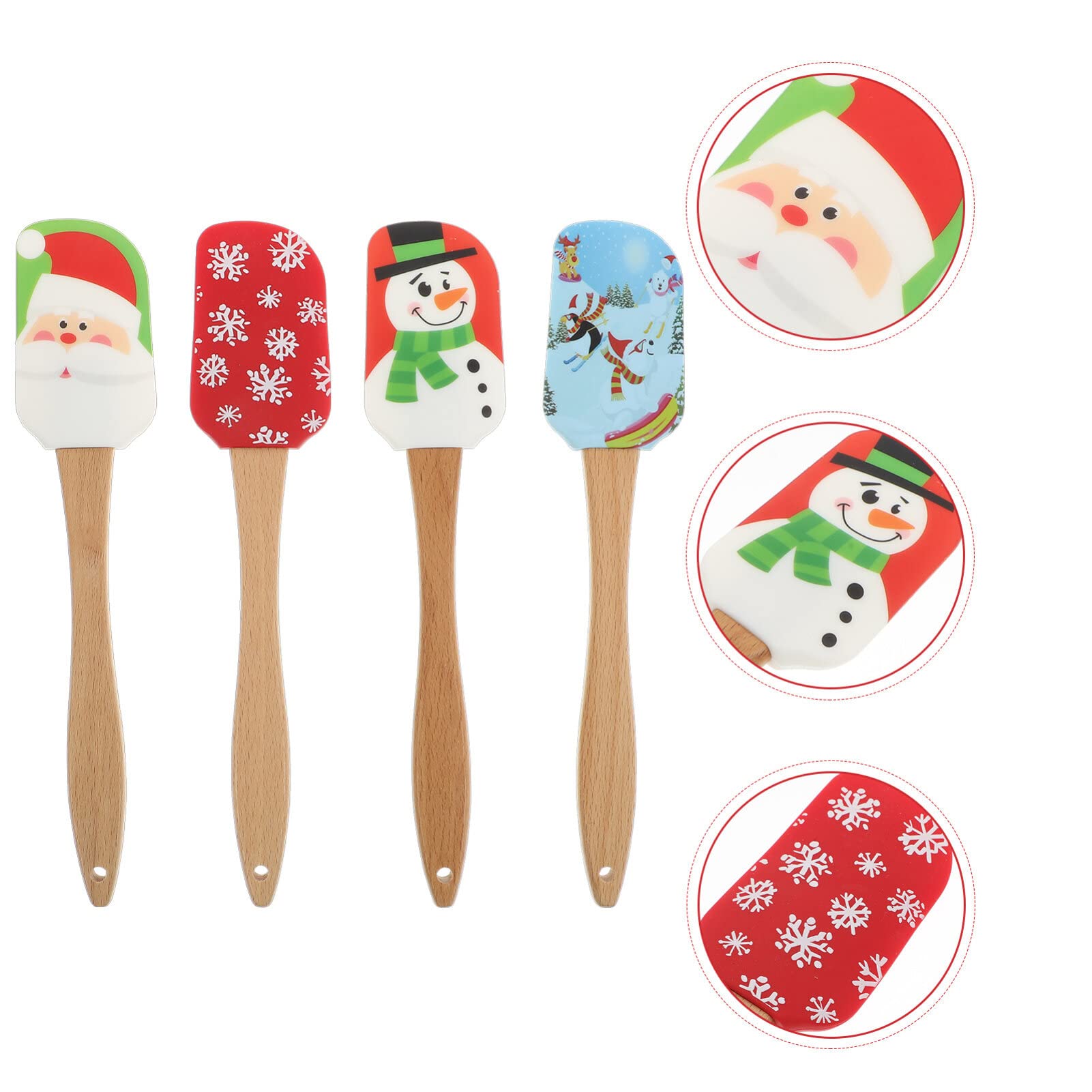 PRETYZOOM 4piezas Espátulas Para Pasteles De Navidad De Utensilios Creativos Para Decorar y Mezclar Crema y Mantequilla Herramientas De Repostería Antiadherentes Accesorios De Cocina