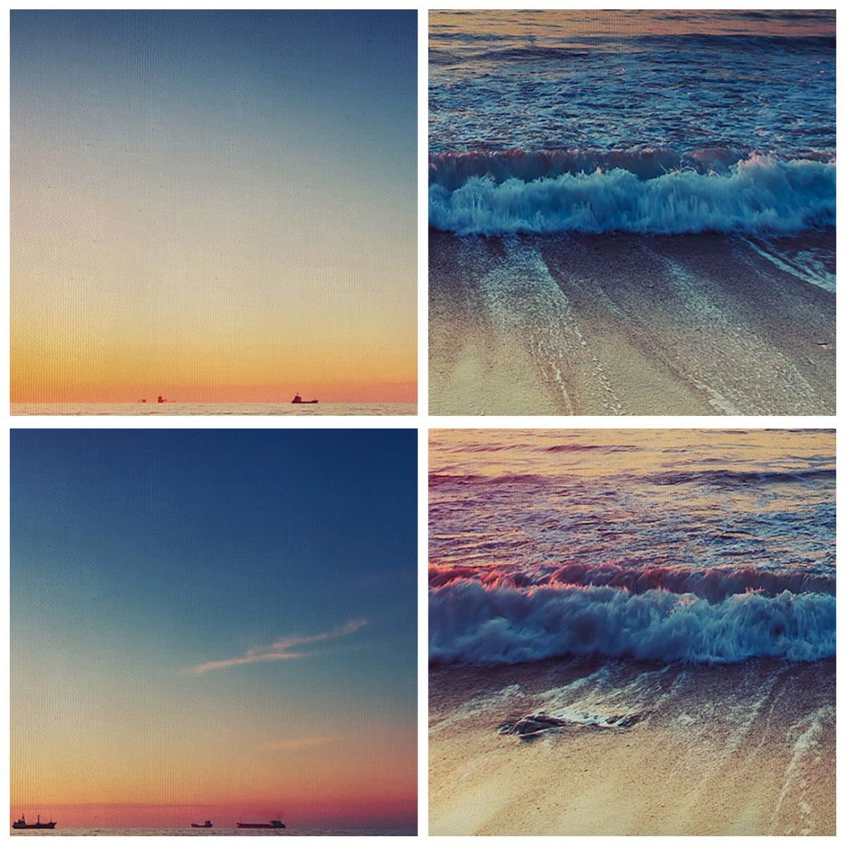 ARTTOR Mehrteilige Bilder auf Leinwand 150x100cm Leinwandbild Meer Strand Welle Groß XXL Wanddeko Bild Schlafzimmer Set 5 teilige Wandbilder Dekoration Wohnzimmer Canvas Kunstdruck Art