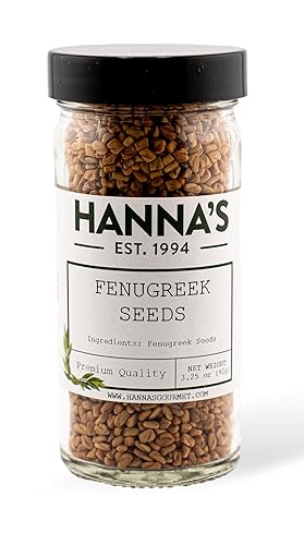 Semilla de fenogreco de Hanna, calidad premium, vaso de 4 onzas líquidas, frasco