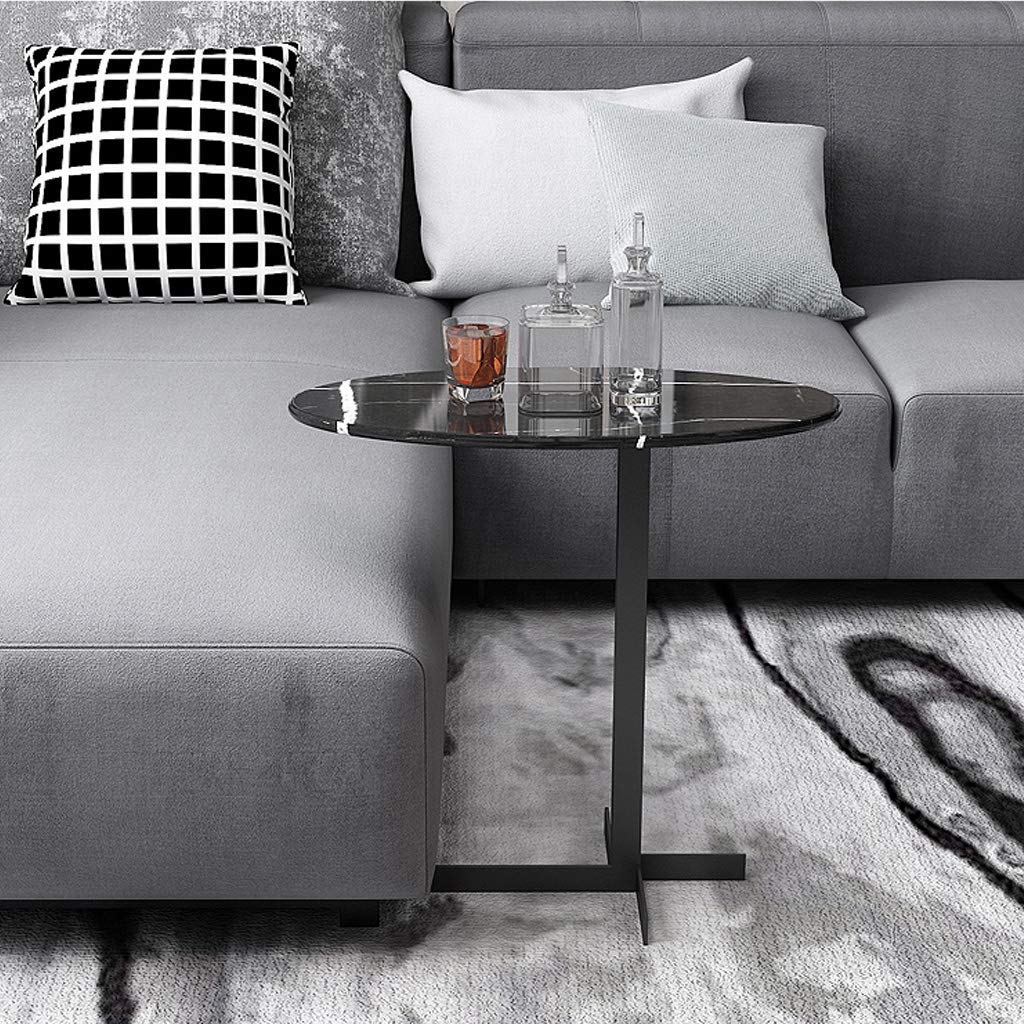 Table basse d'angle en marbre et métal table d'appoint salon et chambre