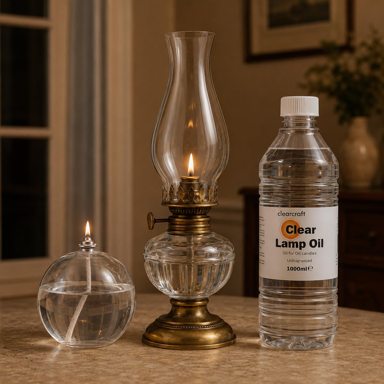 OLIO PER LAMPADA TRASPARENTE SENZA FUMO E INODORE - 1 LITRO CON IMPUTO GRATUITO (6)