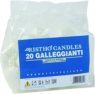 Cereria di Giorgio Risthò Candele Galleggianti, Cera, Bianco, 4.5x4.5x2.5 cm, 20 unità