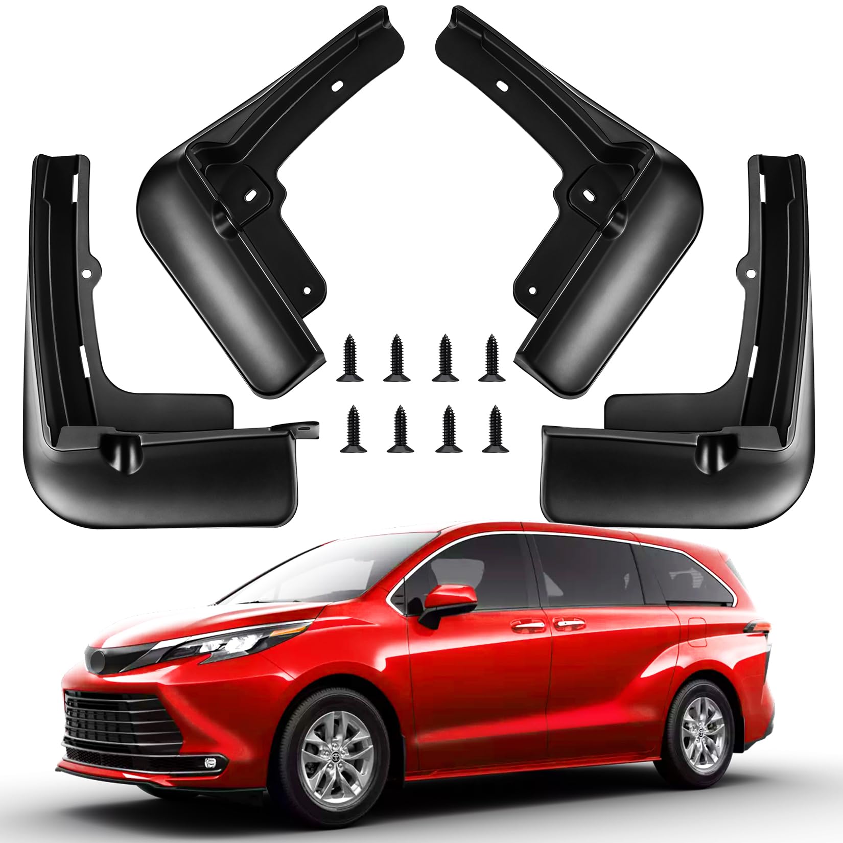 Photo 1 of WDWLH Mud Flaps for Toyota Sienna/Granvia 2021-2025,4PCS Mudflap Kit Splash Guards Fit Sienna Accessories 2021 2022 2023 2024 2025,No Drilling Required Mudguards with Hardware Kits Accessory