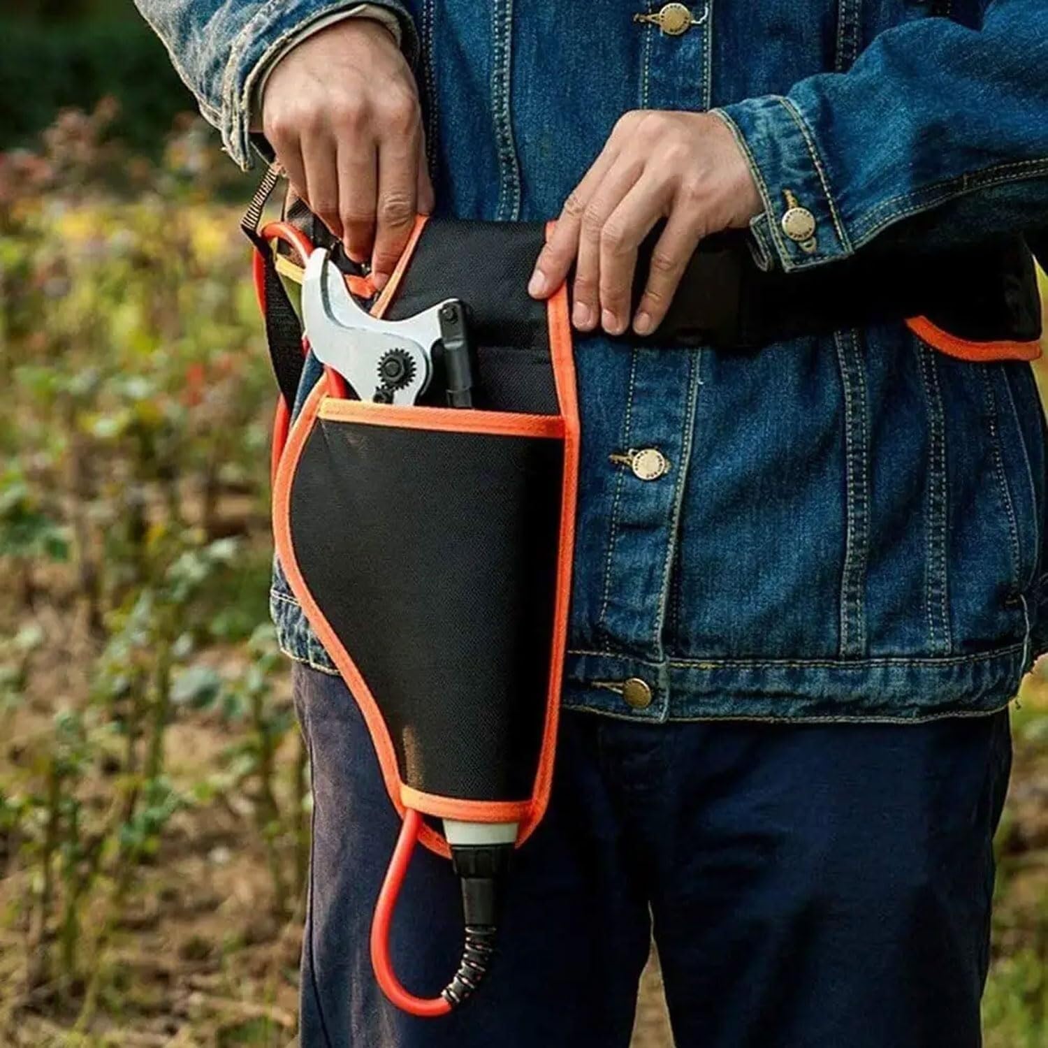 Tijeras de podar eléctricas, Tijeras de podar inalámbricas portátiles de 1,77 Pulgadas, Trabajo sin parar 10 Horas, Herramientas de poda de árboles de huerto con Mochila y Maleta, para jardín,