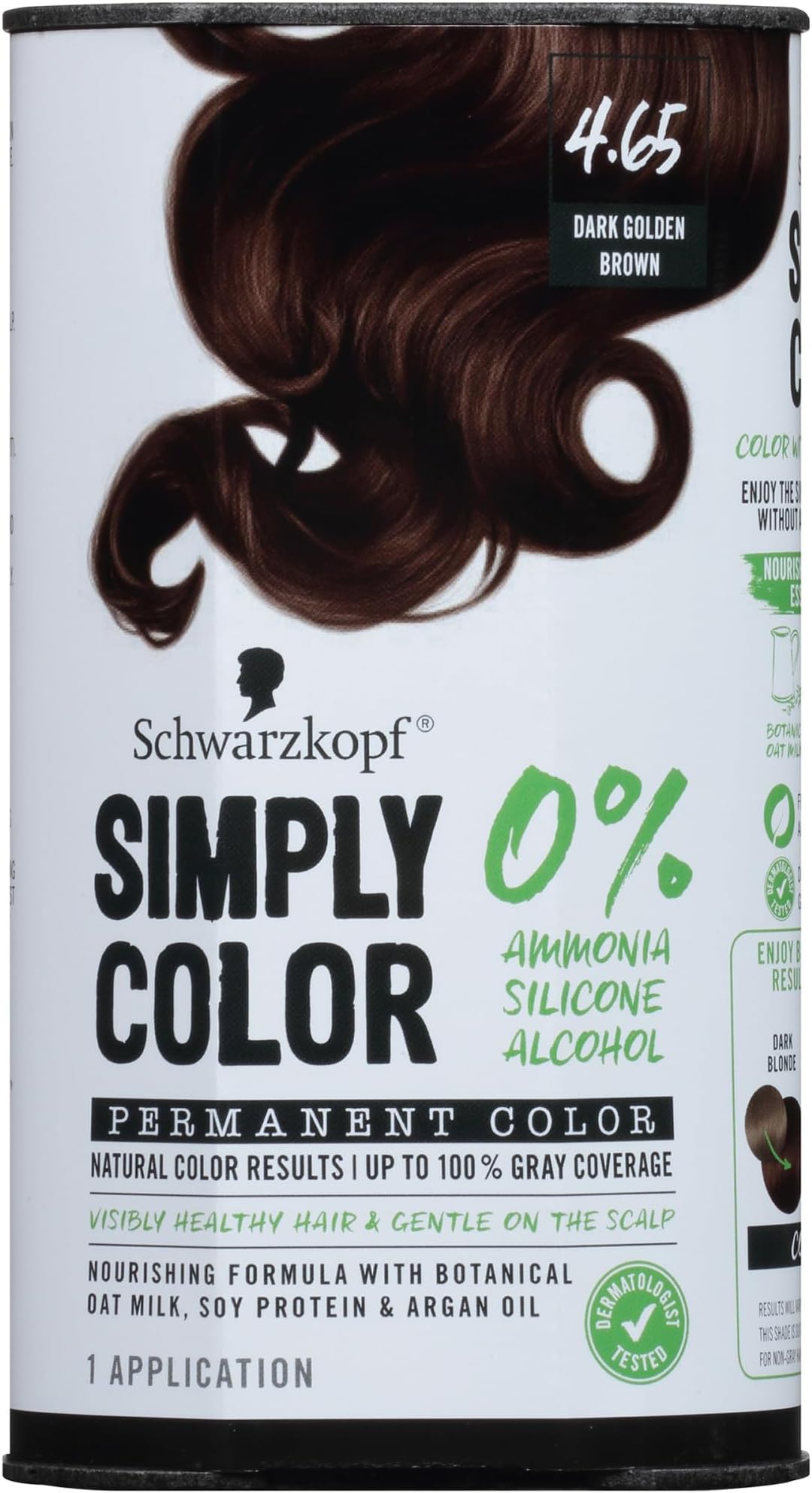 Schwarzkopf Simply Color Permanent Hair Color, 4.65 Dark Golden Brown